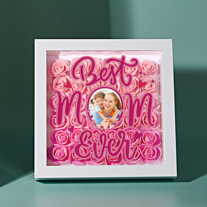 Shadow Box Personalizzata con Fiori e Foto Regalo Festa della Mamma