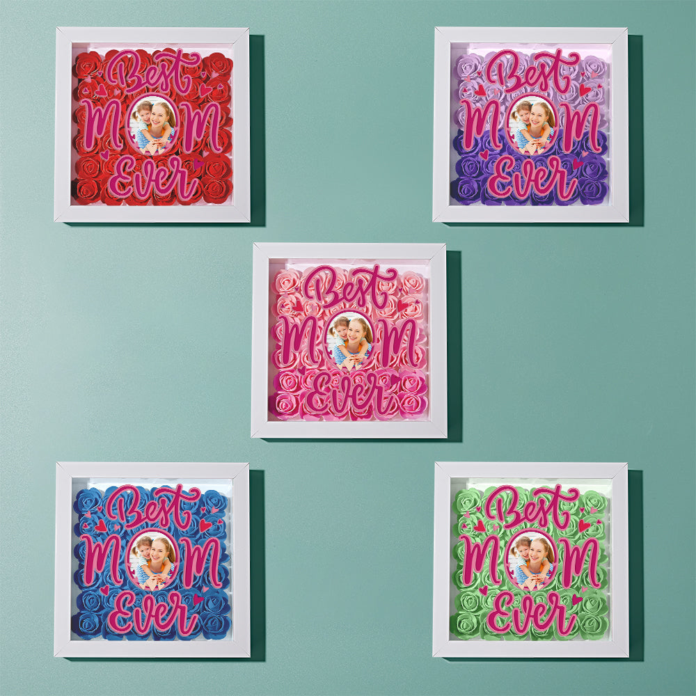 Shadow Box Personalizzata con Fiori e Foto Regalo Festa della Mamma