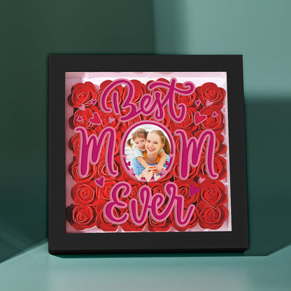 Shadow Box Personalizzata con Fiori e Foto Regalo Festa della Mamma