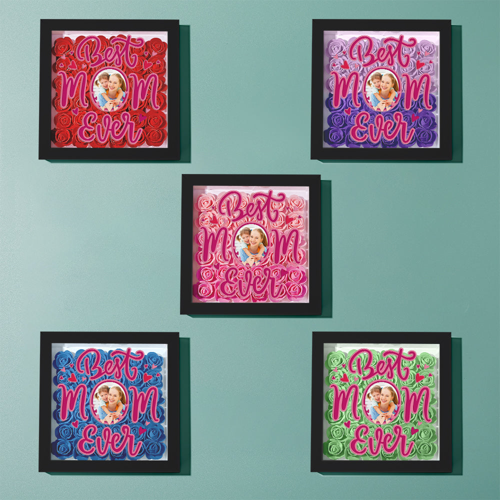Shadow Box Personalizzata con Fiori e Foto Regalo Festa della Mamma