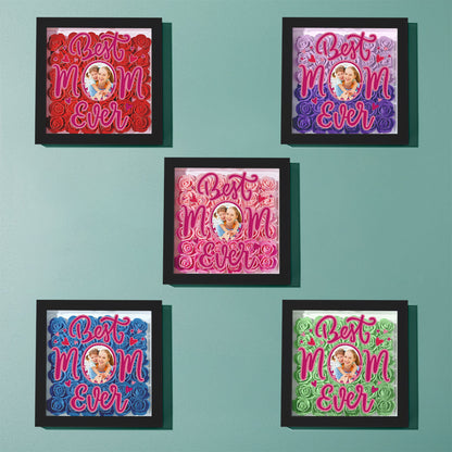 Shadow Box Personalizzata con Fiori e Foto Regalo Festa della Mamma