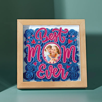 Shadow Box Personalizzata con Fiori e Foto Regalo Festa della Mamma