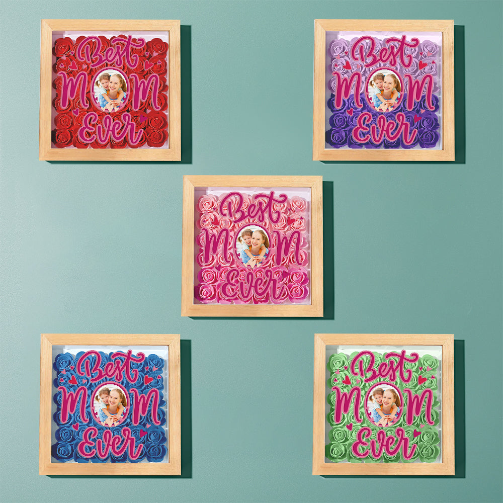 Shadow Box Personalizzata con Fiori e Foto Regalo Festa della Mamma