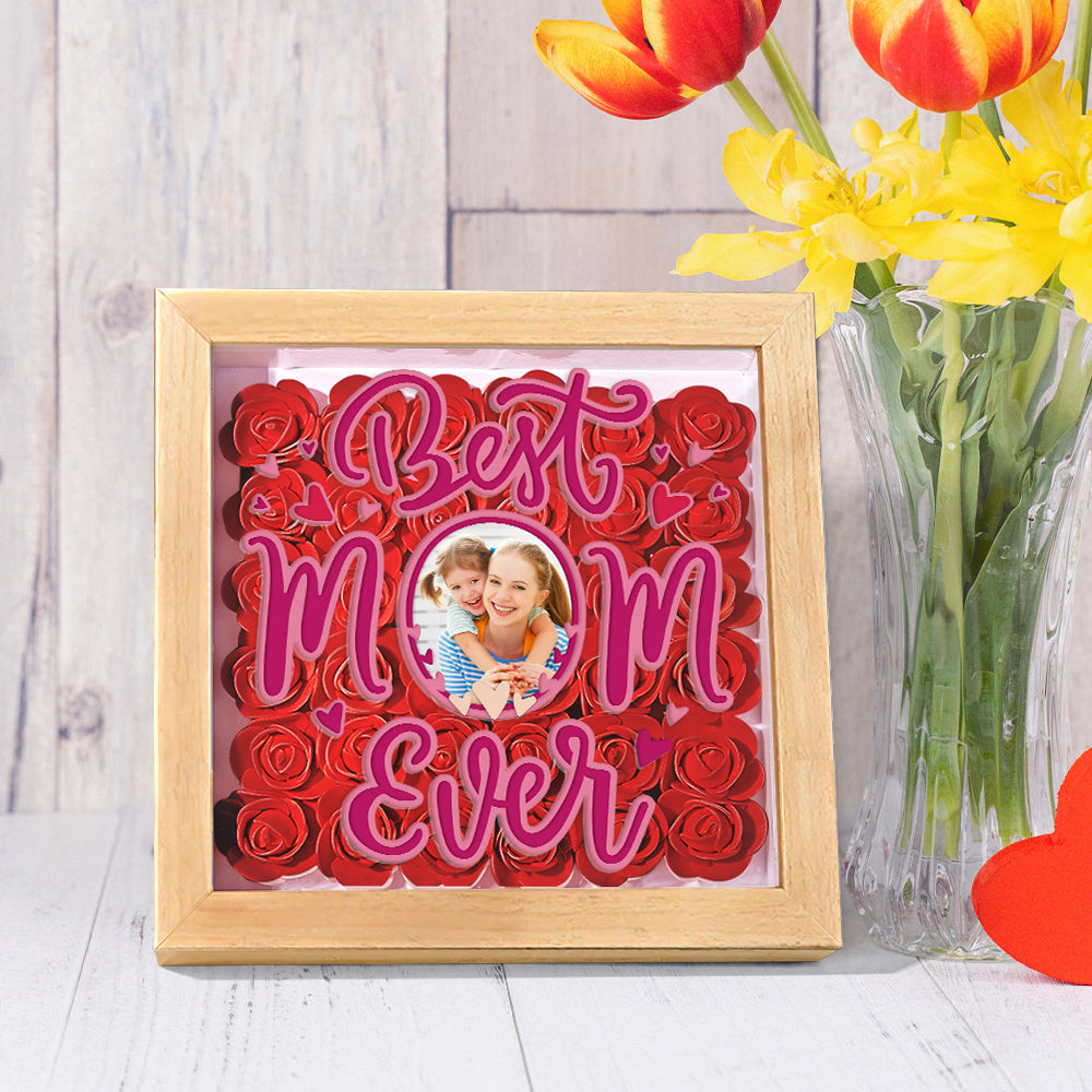 Shadow Box Personalizzata con Fiori e Foto Regalo Festa della Mamma