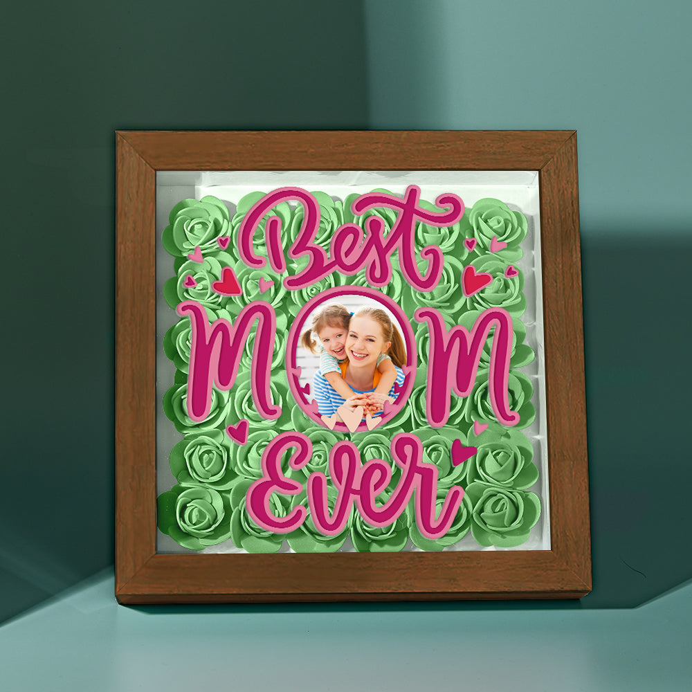 Shadow Box Personalizzata con Fiori e Foto Regalo Festa della Mamma
