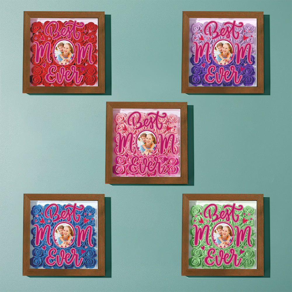 Shadow Box Personalizzata con Fiori e Foto Regalo Festa della Mamma