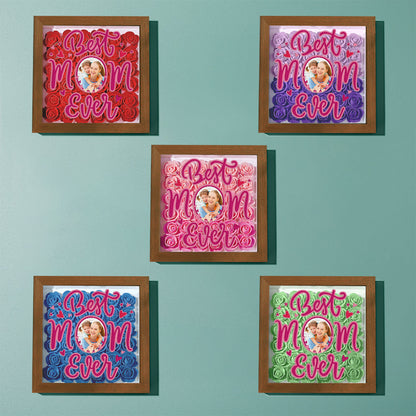 Shadow Box Personalizzata con Fiori e Foto Regalo Festa della Mamma