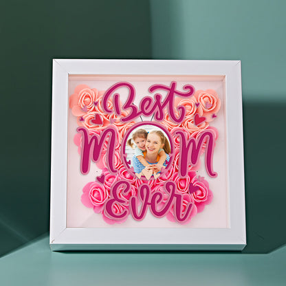 Shadow Box Personalizzata con Fiori e Foto Regalo Festa della Mamma