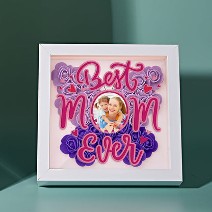 Shadow Box Personalizzata con Fiori e Foto Regalo Festa della Mamma