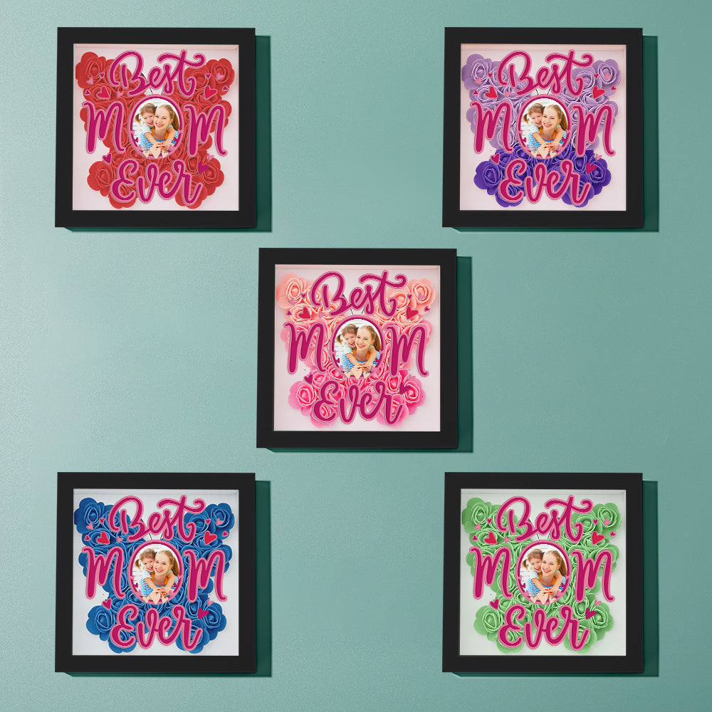 Shadow Box Personalizzata con Fiori e Foto Regalo Festa della Mamma