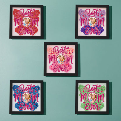 Shadow Box Personalizzata con Fiori e Foto Regalo Festa della Mamma