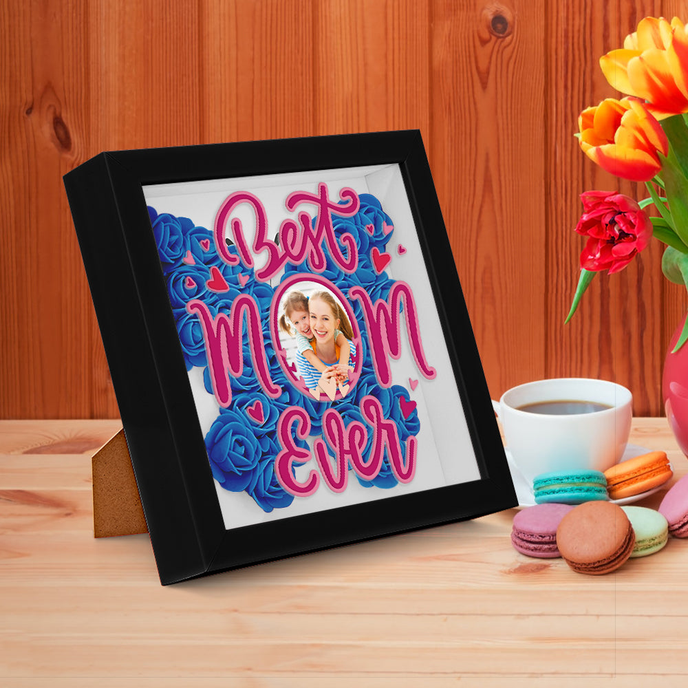 Shadow Box Personalizzata con Fiori e Foto Regalo Festa della Mamma