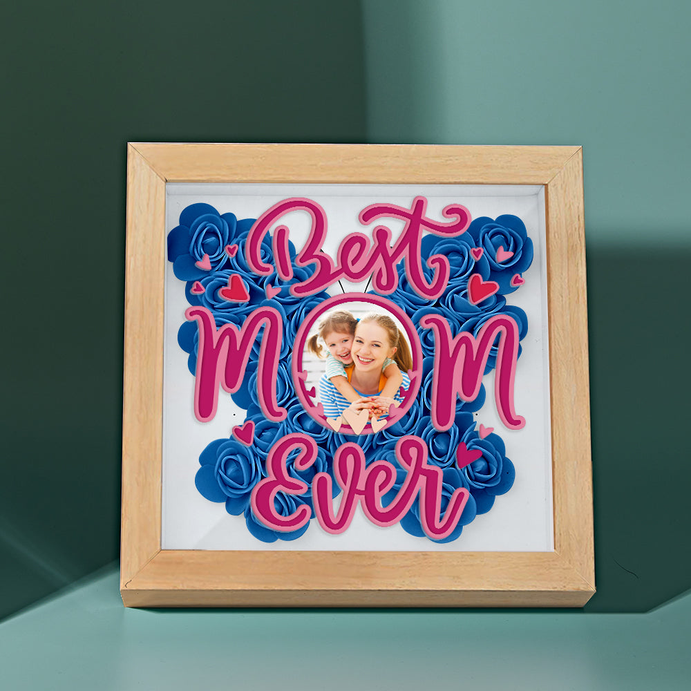 Shadow Box Personalizzata con Fiori e Foto Regalo Festa della Mamma