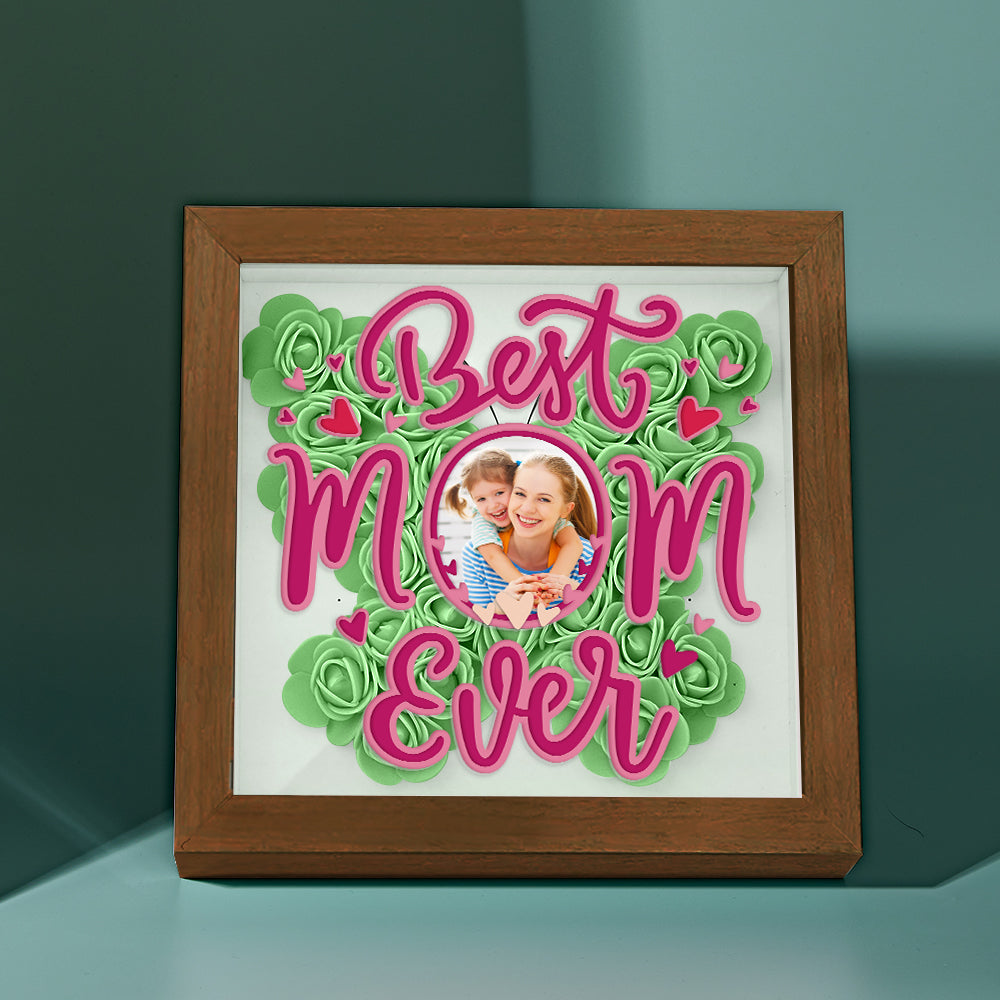 Shadow Box Personalizzata con Fiori e Foto Regalo Festa della Mamma