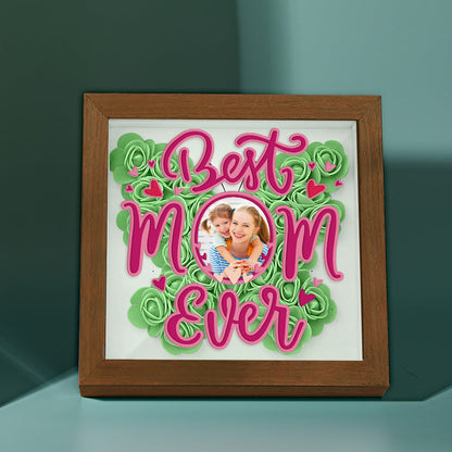 Shadow Box Personalizzata con Fiori e Foto Regalo Festa della Mamma
