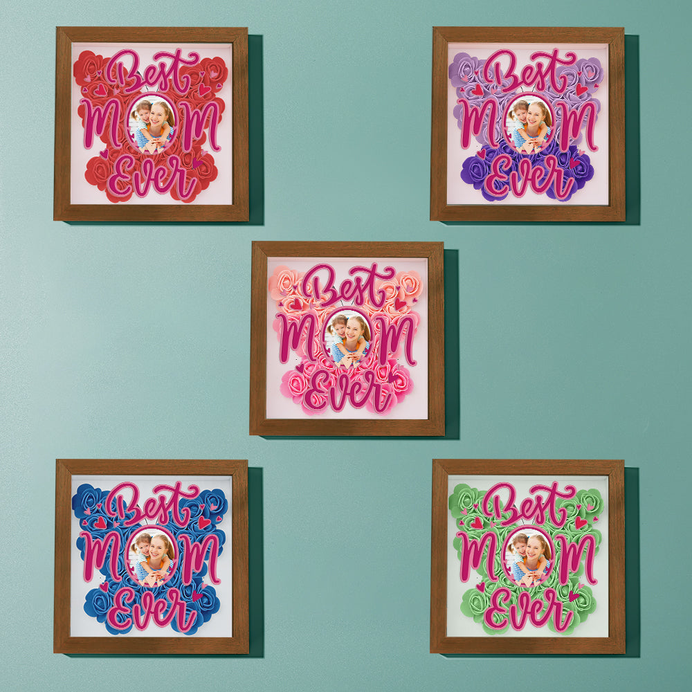 Shadow Box Personalizzata con Fiori e Foto Regalo Festa della Mamma