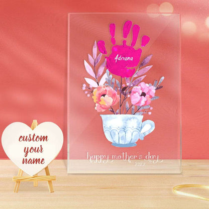 Lampada LED Impronte Personalizzata Regalo Mamma con Nomi e Data