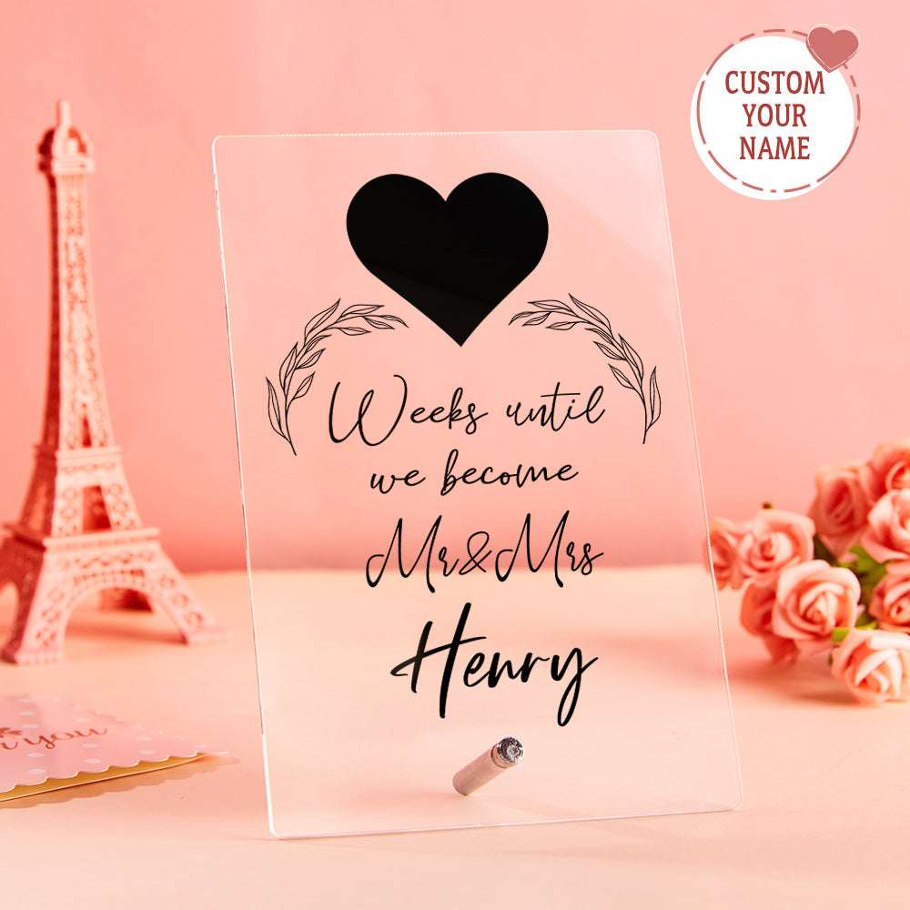 Targa Benvenuto Nozze Acrilico Personalizzata Plexiglass Nomi Regalo Matrimonio e Anniversario
