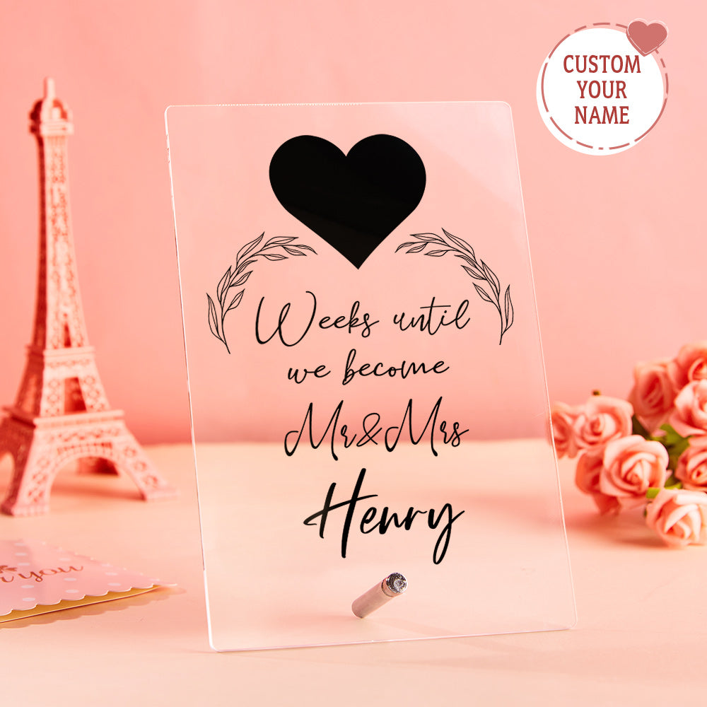 Targa Benvenuto Nozze Acrilico Personalizzata Plexiglass Nomi Regalo Matrimonio e Anniversario