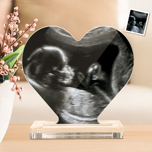 Targa a Cuore Ecografia Personalizzata | Regalo Futura Mamma in Acrilico