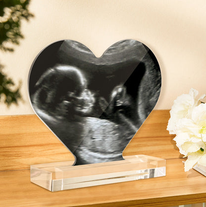 Targa a Cuore Ecografia Personalizzata | Regalo Futura Mamma in Acrilico