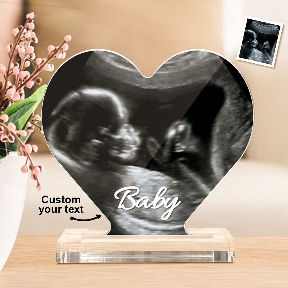 Targa a Cuore Ecografia Personalizzata | Regalo Futura Mamma in Acrilico