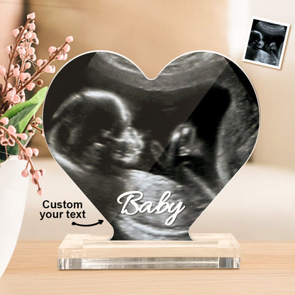Targa a Cuore Ecografia Personalizzata | Regalo Futura Mamma in Acrilico