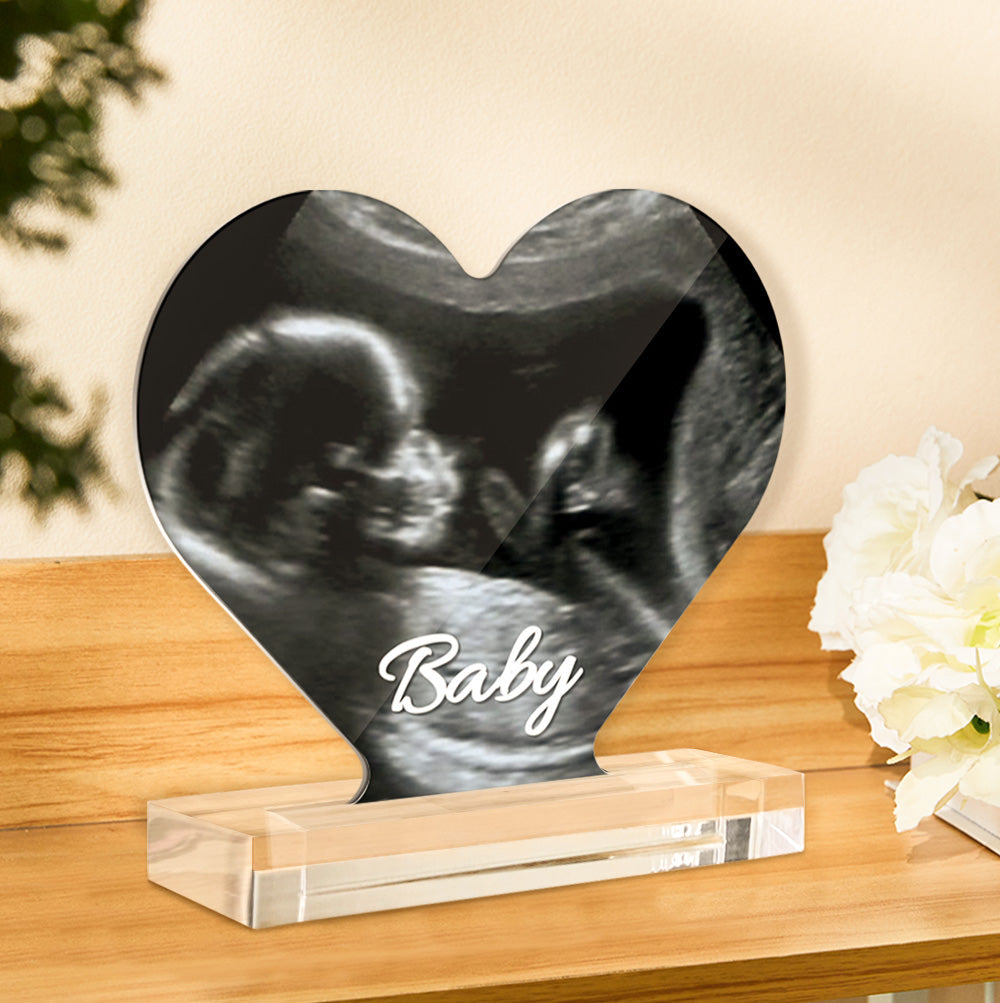 Targa a Cuore Ecografia Personalizzata | Regalo Futura Mamma in Acrilico