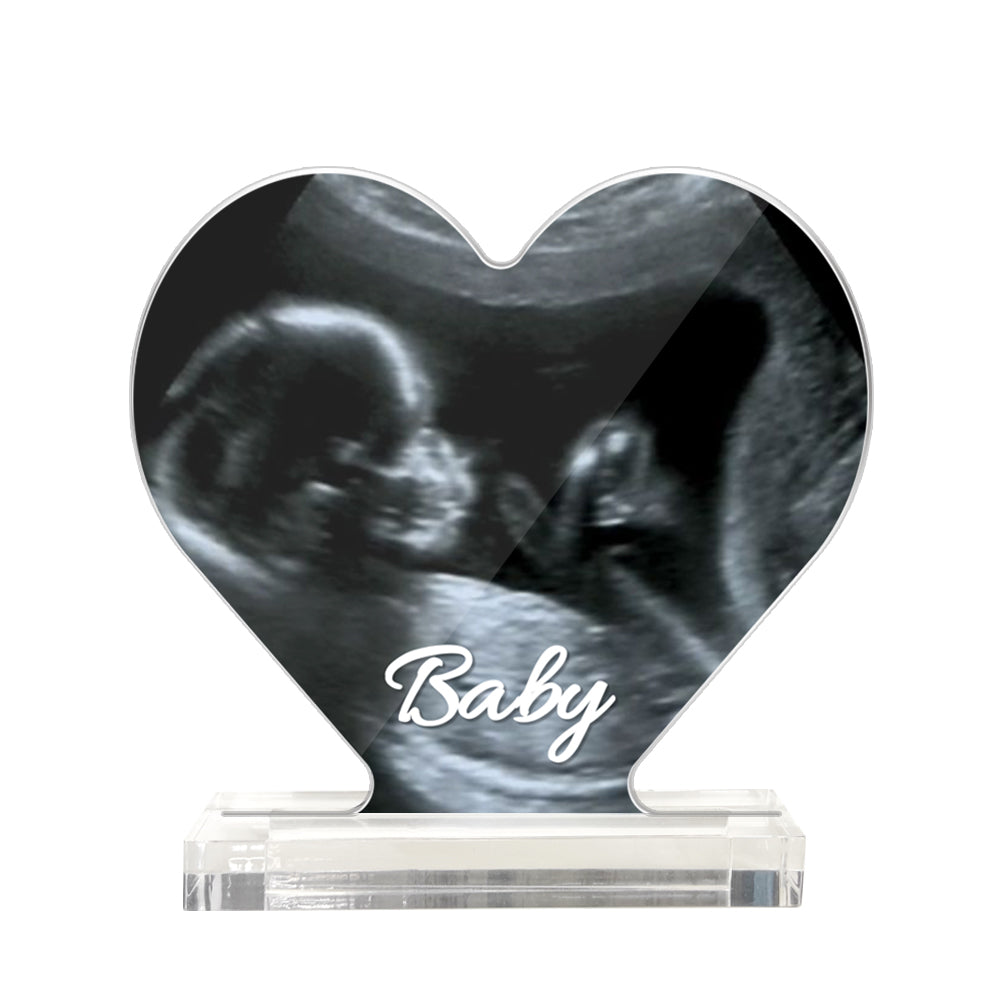 Targa a Cuore Ecografia Personalizzata | Regalo Futura Mamma in Acrilico