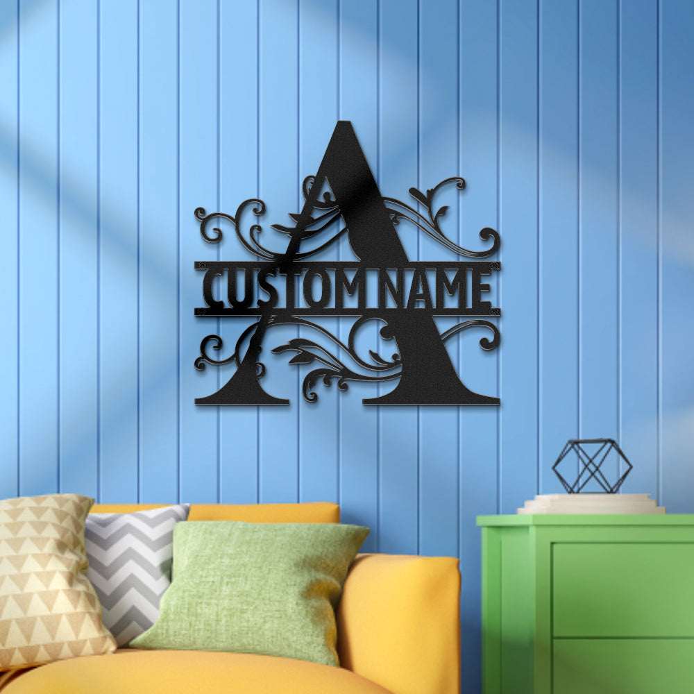 Insegna in Metallo Retroilluminata a LED Monogramma Personalizzato Lettera Iniziale Wall Art Moderna