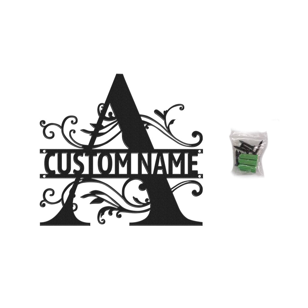 Insegna in Metallo Retroilluminata a LED Monogramma Personalizzato Lettera Iniziale Wall Art Moderna