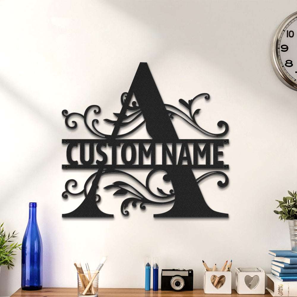 Insegna in Metallo Retroilluminata a LED Monogramma Personalizzato Lettera Iniziale Wall Art Moderna