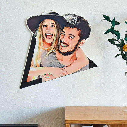 Decorazione Parete Coppia Cartoon in Legno Ritratto Personalizzato idea regalo lui lei mamma papà