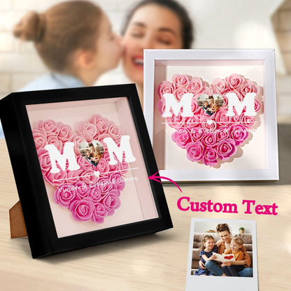 Cornice con foto e fiori personalizzata rosa idea regalo mamma