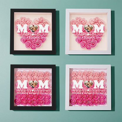 Cornice con foto e fiori personalizzata rosa idea regalo mamma