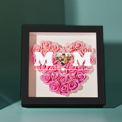 Cornice con foto e fiori personalizzata rosa idea regalo mamma