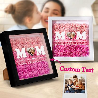Cornice con foto e fiori personalizzata rosa idea regalo mamma