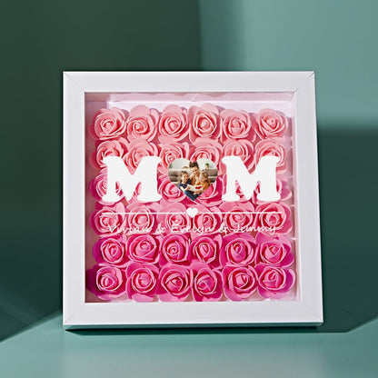Cornice con foto e fiori personalizzata rosa idea regalo mamma