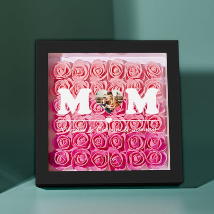 Cornice con foto e fiori personalizzata rosa idea regalo mamma