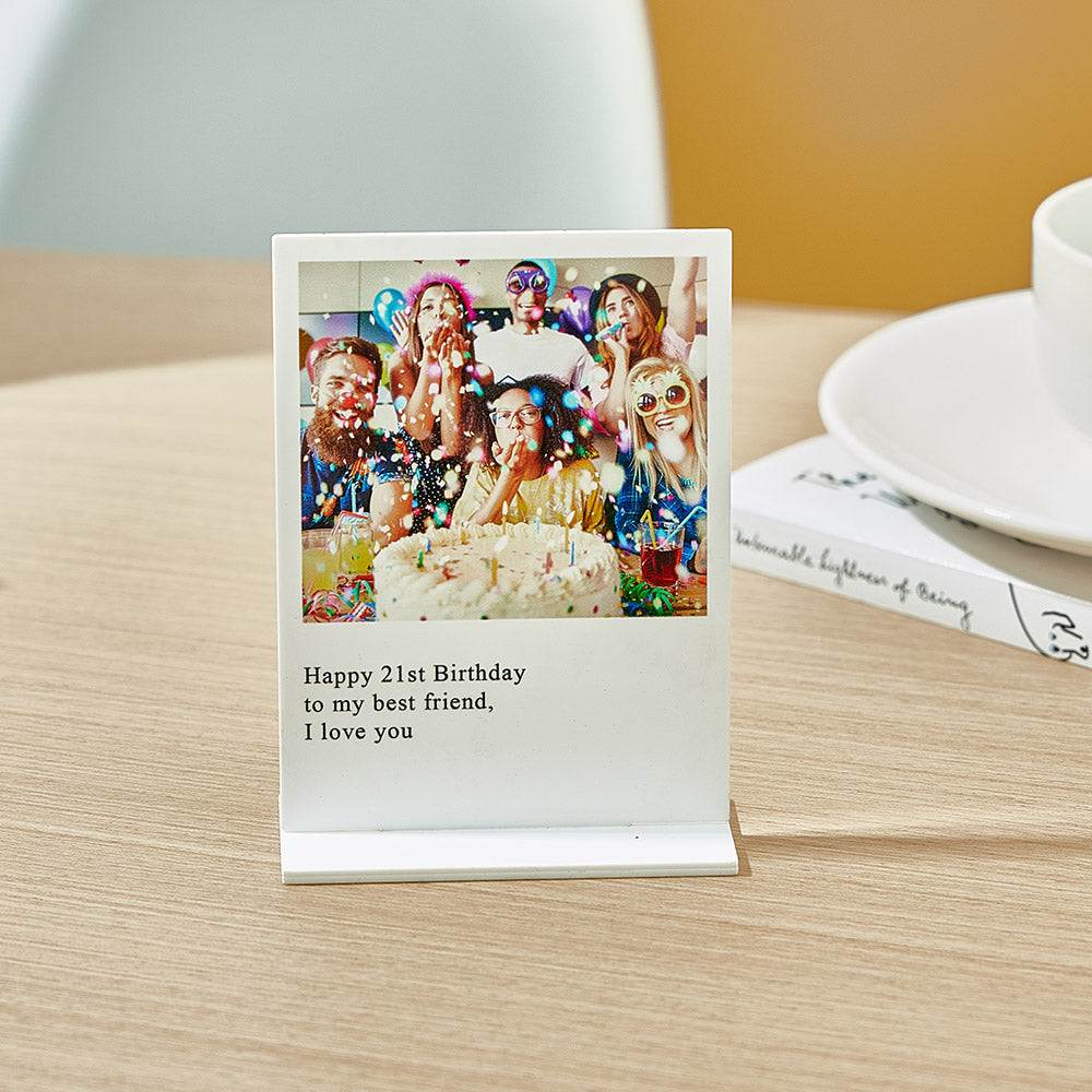 Targa in Acrilico Plexiglass Personalizzata con Foto Regalo Anniversario Compleanno Matrimonio Nozze Comunione