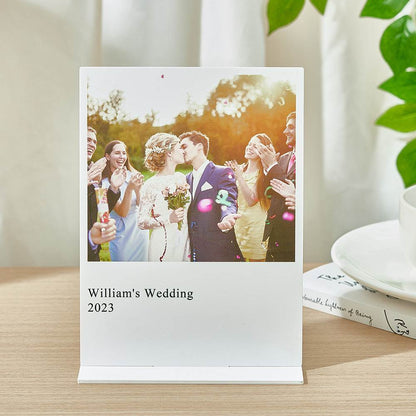 Targa in Acrilico Plexiglass Personalizzata con Foto Regalo Anniversario Compleanno Matrimonio Nozze Comunione