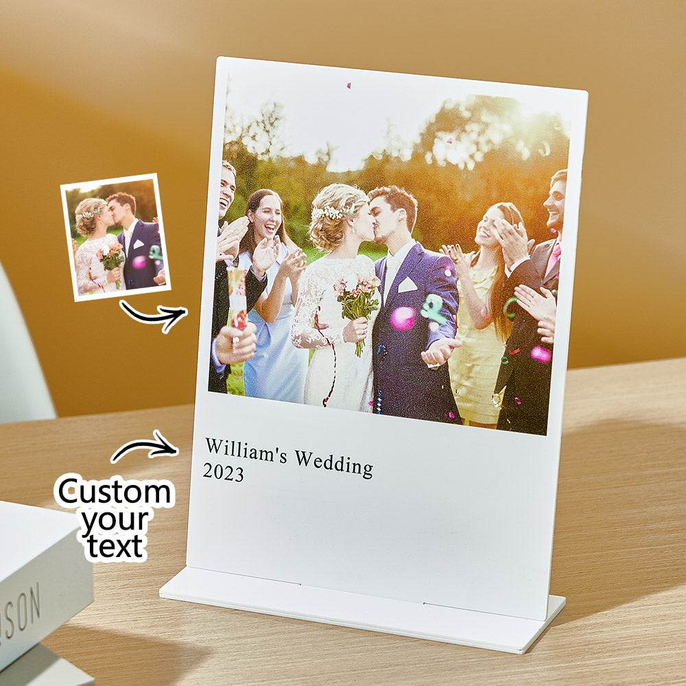 Targa in Acrilico Plexiglass Personalizzata con Foto Regalo Anniversario Compleanno Matrimonio Nozze Comunione