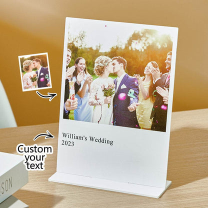Targa in Acrilico Plexiglass Personalizzata con Foto Regalo Anniversario Compleanno Matrimonio Nozze Comunione