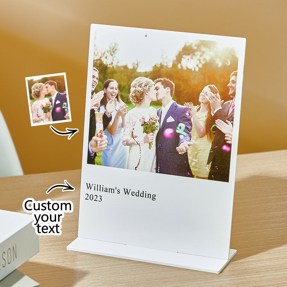 Targa in Acrilico Plexiglass Personalizzata con Foto Regalo Anniversario Compleanno Matrimonio Nozze Comunione