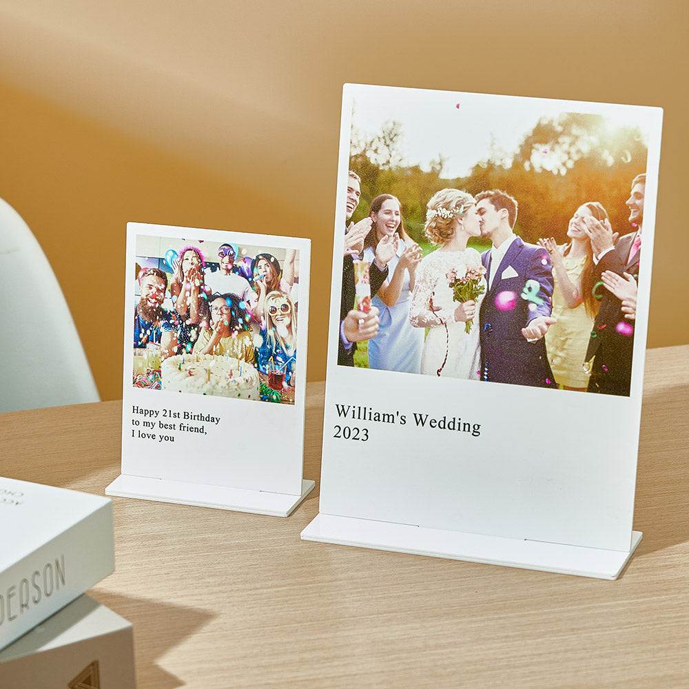 Targa in Acrilico Plexiglass Personalizzata con Foto Regalo Anniversario Compleanno Matrimonio Nozze Comunione