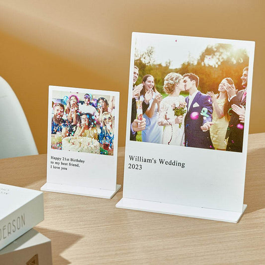 Targa in Acrilico Plexiglass Personalizzata con Foto Regalo Anniversario Compleanno Matrimonio Nozze Comunione