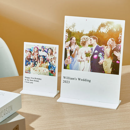 Targa in Acrilico Plexiglass Personalizzata con Foto Regalo Anniversario Compleanno Matrimonio Nozze Comunione