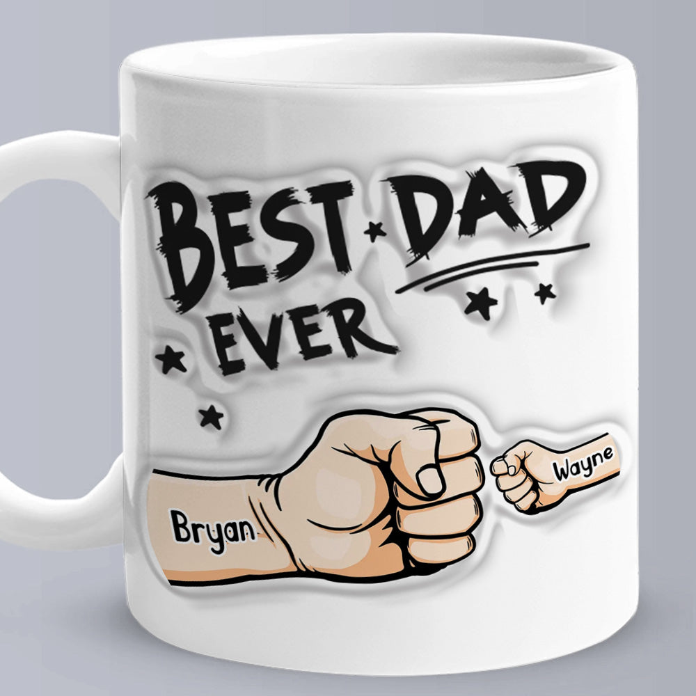 Tazza Personalizzata Effetto 3D "Best Dad Ever" - Regalo Moderno Festa del Papà