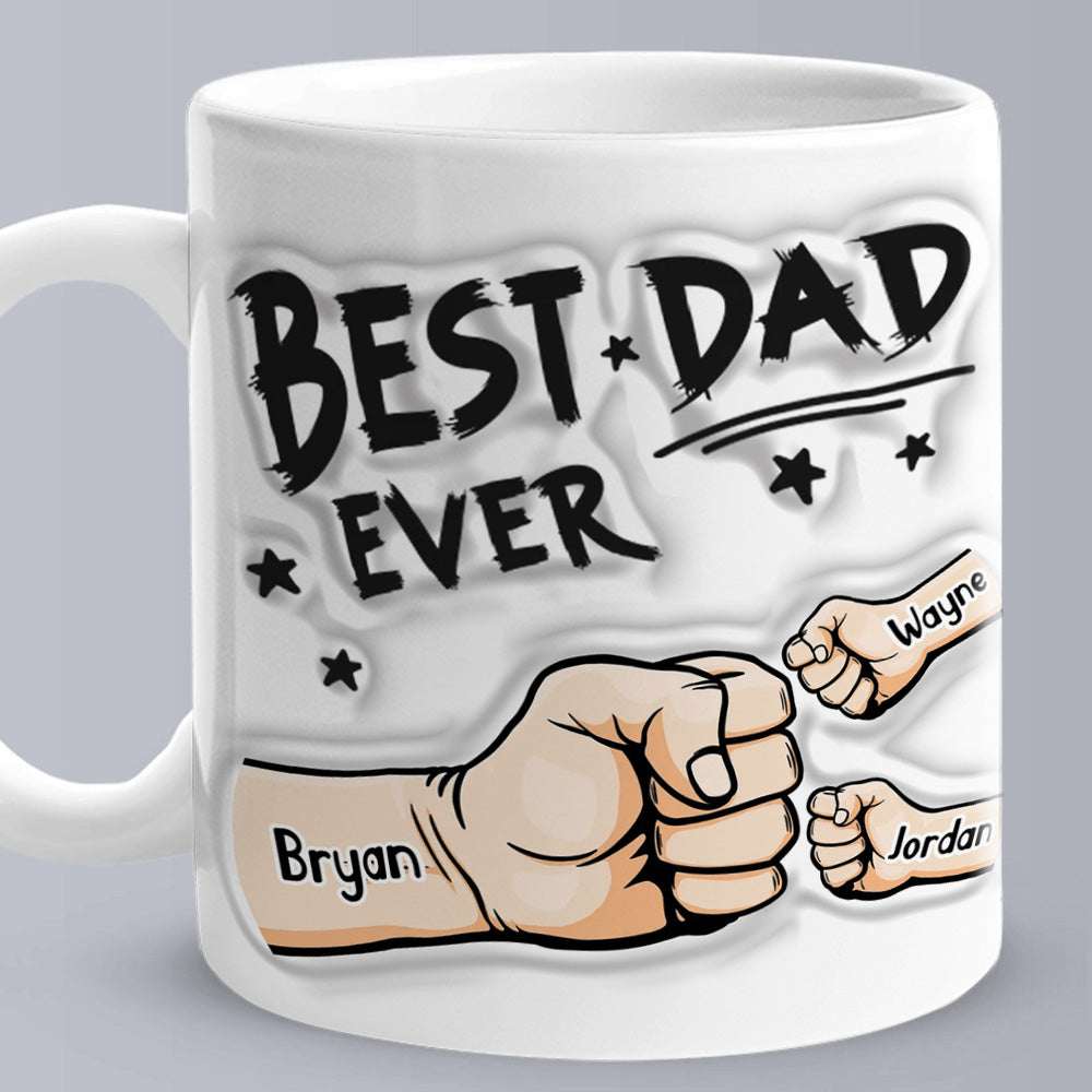 Tazza Personalizzata Effetto 3D "Best Dad Ever" - Regalo Moderno Festa del Papà