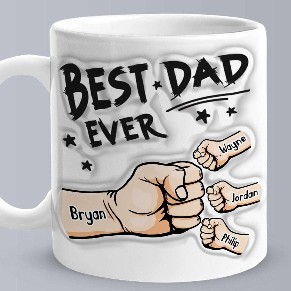 Tazza Personalizzata Effetto 3D "Best Dad Ever" - Regalo Moderno Festa del Papà